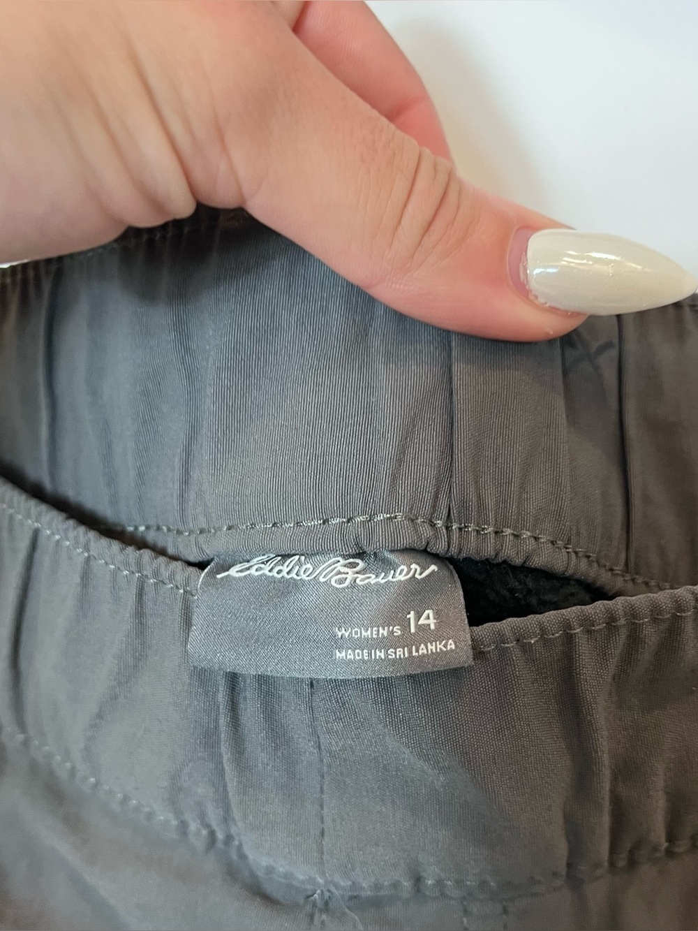 Eddie Bauer Fleece Lined Dark Gray Zip-Pocket Pants Outdoor Gorpcore Women 14 - Picture 3 of 7